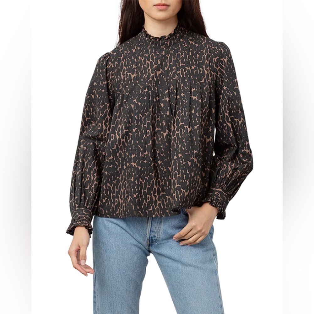 Rails Ariana Pleated Animal-Print Top
